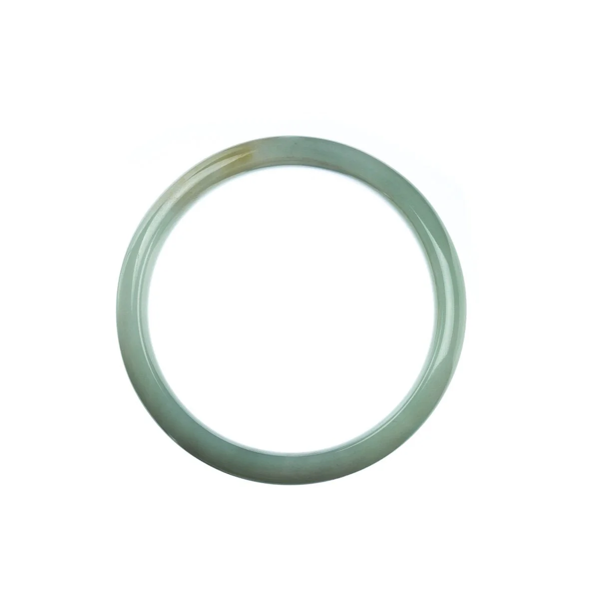 Genuine Untreated Pale Green Jade Bangle Bracelet - 54mm Half Moon - Image 4