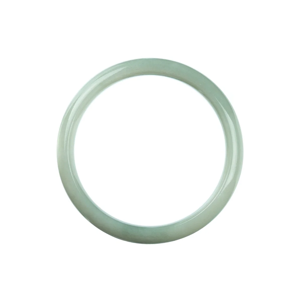 Genuine Natural Pale Green Burmese Jade Bangle - 57mm Half Moon - Image 3
