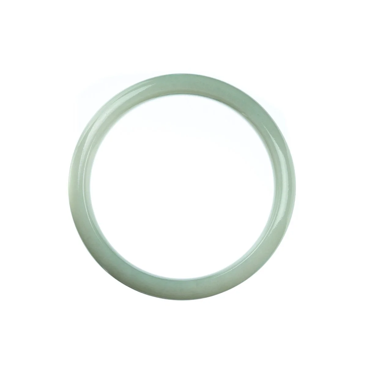 Genuine Natural Pale Green Burmese Jade Bangle - 57mm Half Moon - Image 4