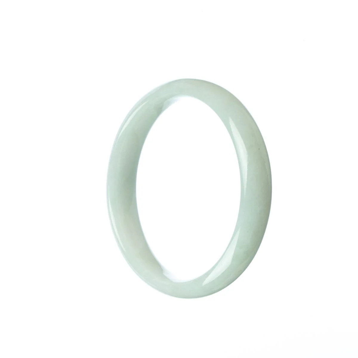 Genuine Type A Pale Green Jadeite Jade Bangle Bracelet - 54mm Half Moon