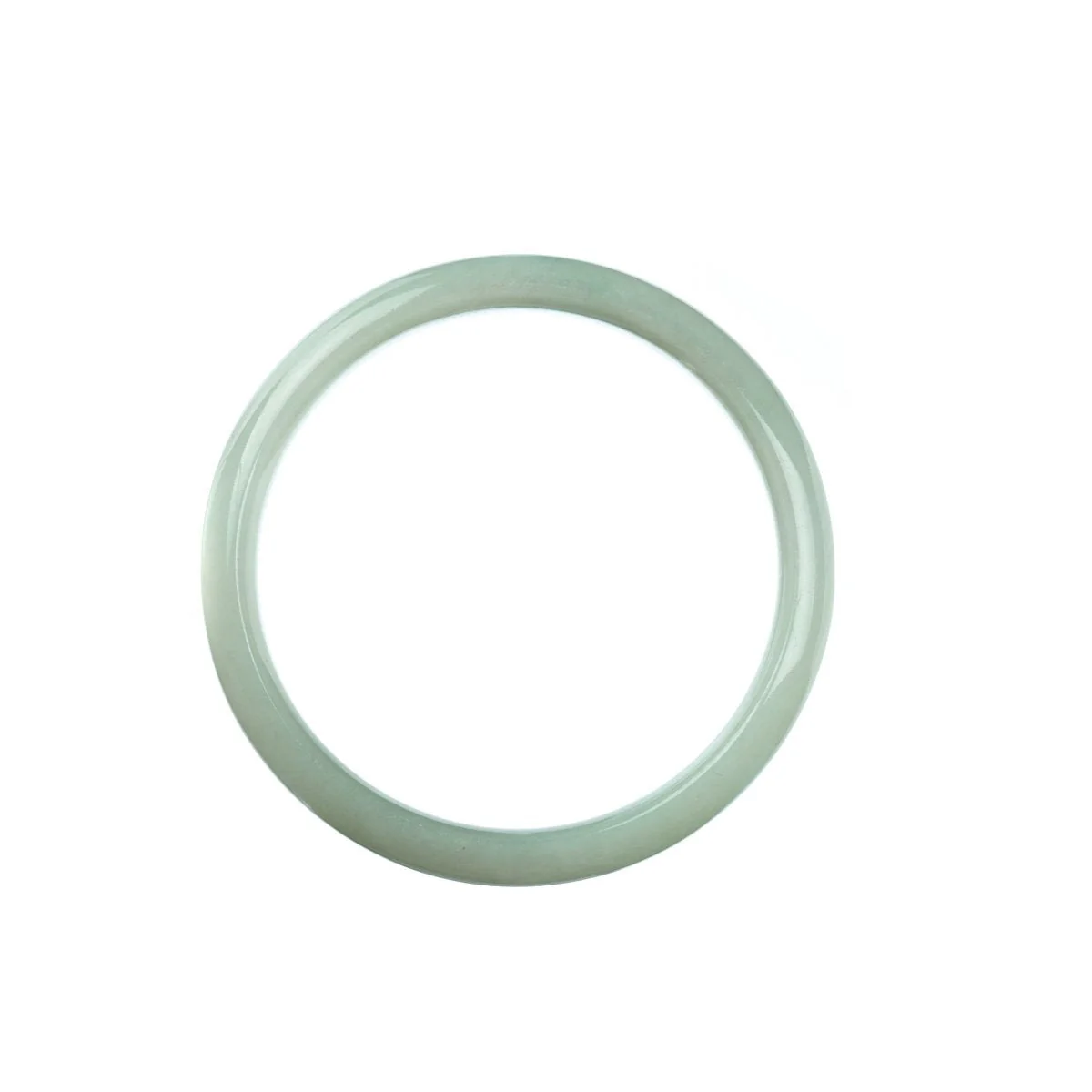 Genuine Type A Pale Green Jadeite Jade Bangle Bracelet - 54mm Half Moon - Image 3