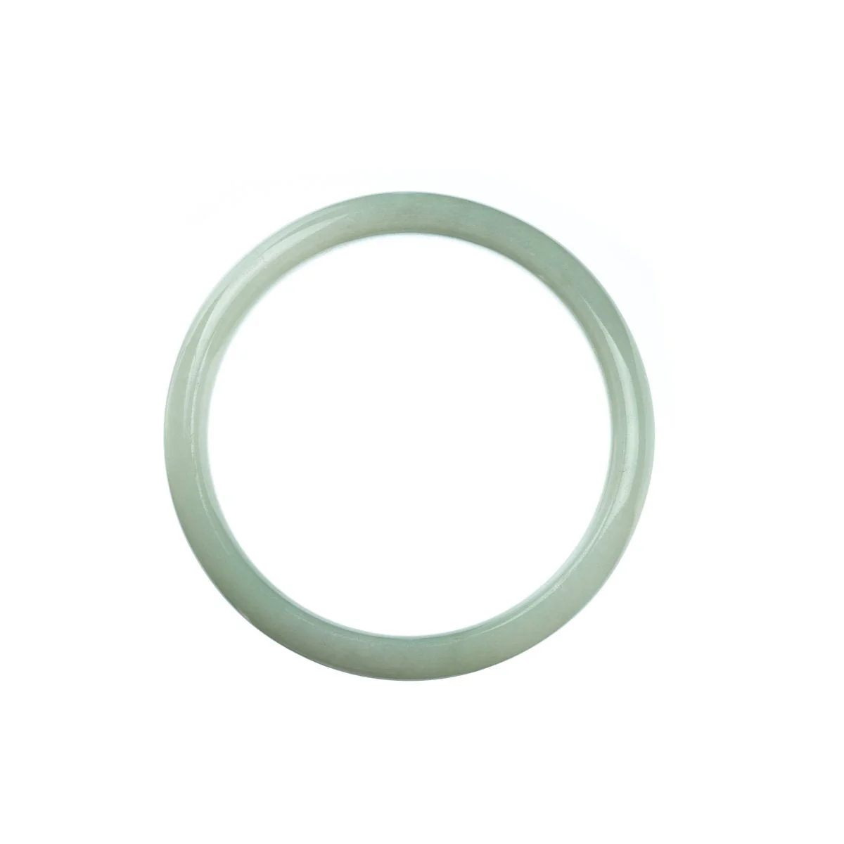 Genuine Type A Pale Green Jadeite Jade Bangle Bracelet - 54mm Half Moon - Image 4