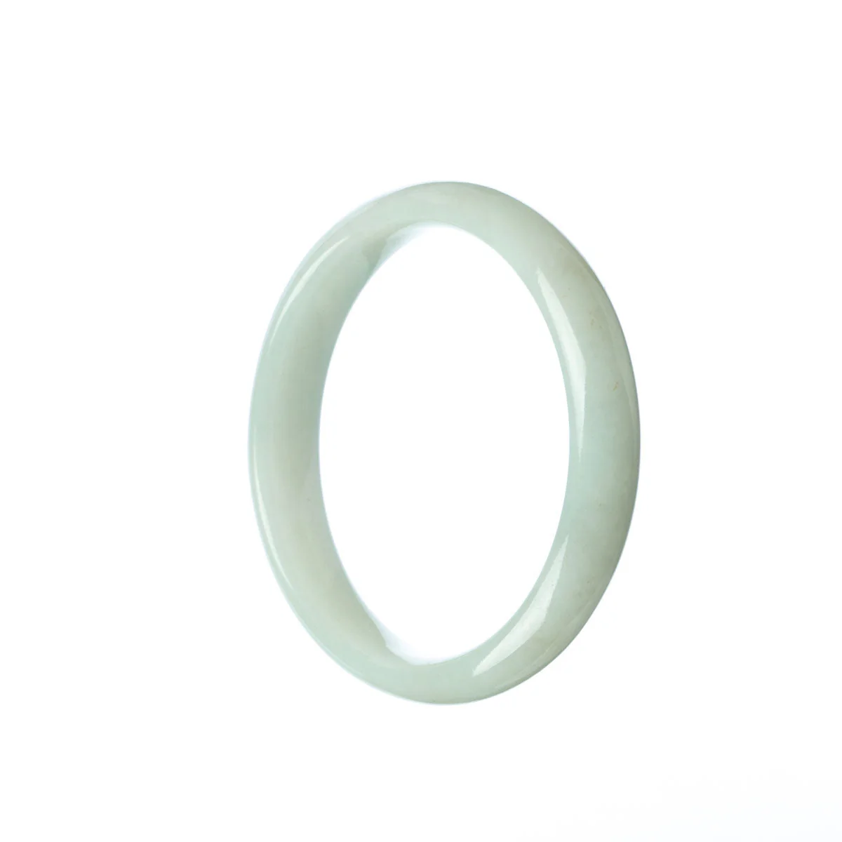 Real Grade A Pale Green Burma Jade Bangle - 54mm Half Moon
