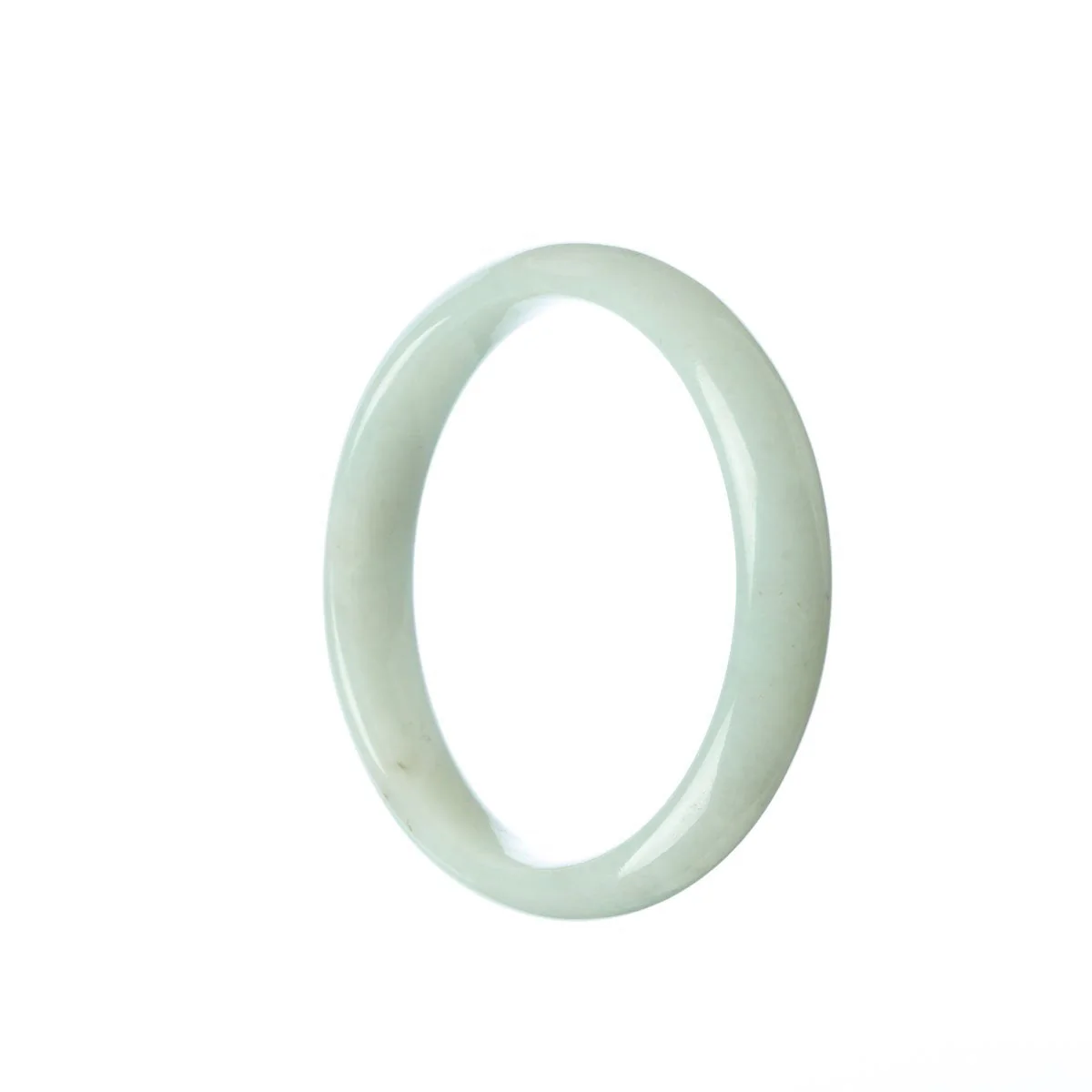 Real Grade A Pale Green Burma Jade Bangle - 54mm Half Moon - Image 2