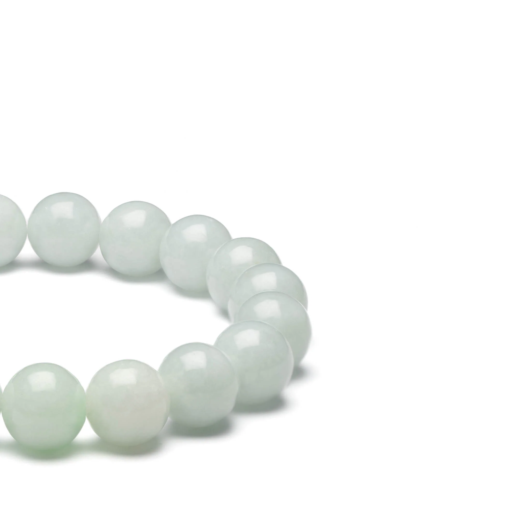Pale Green Jadeite Jade Bead Bracelet - 10mm - Image 2