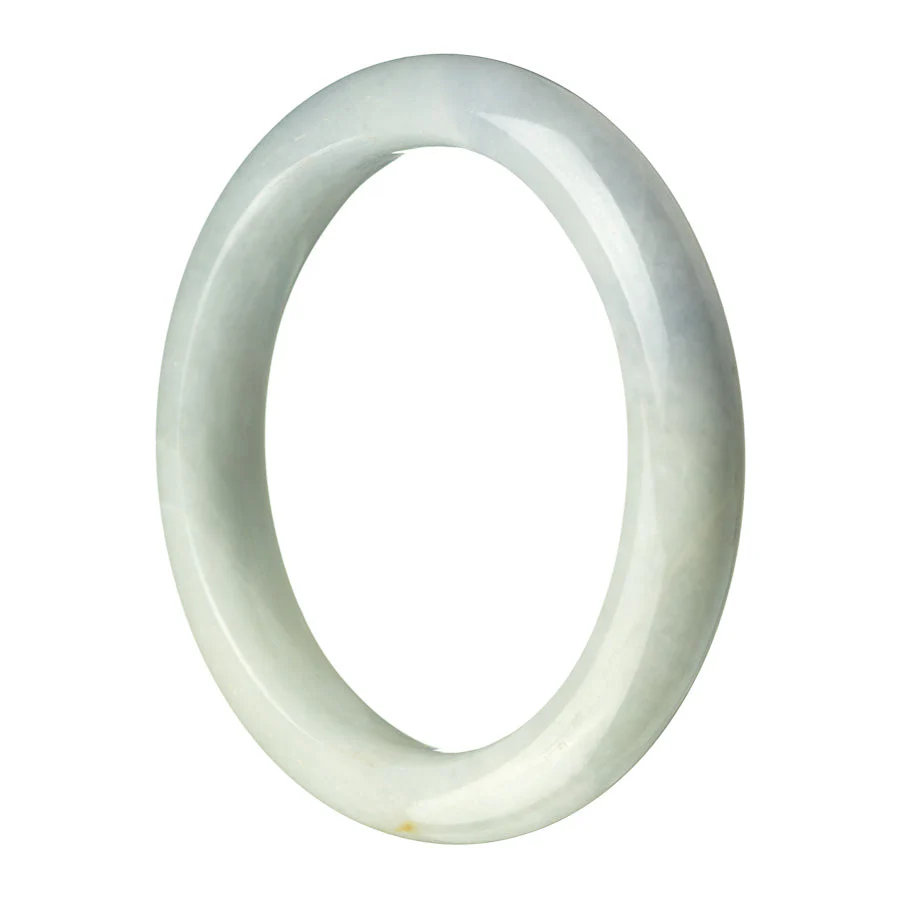 Genuine Grade A Pale Green Lavander Burma Jade Bracelet - 63mm Semi Round