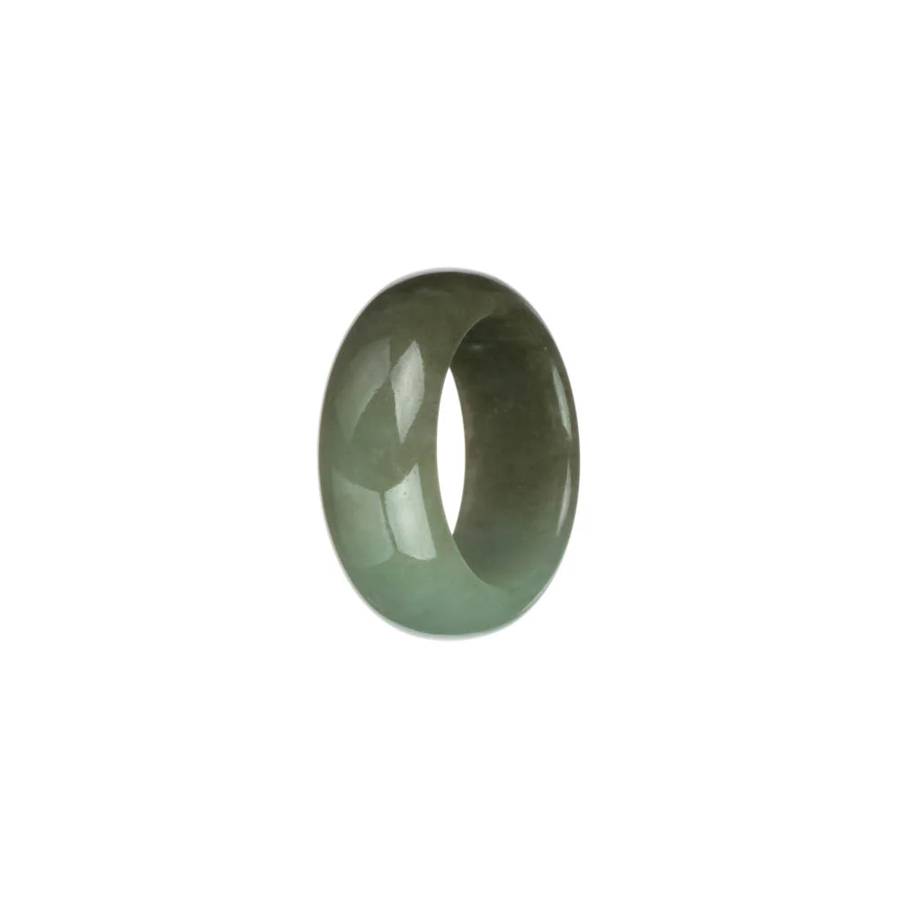 Certified Pale Green with Brown Jadeite Jade Band - US 9.25 - Image 2