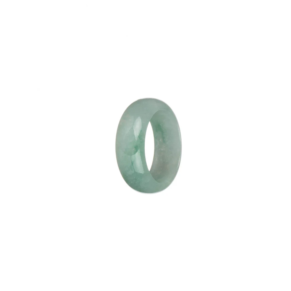Genuine Pale Green with Green Patterns Jadeite Jade Ring - US 5.5 - Image 3