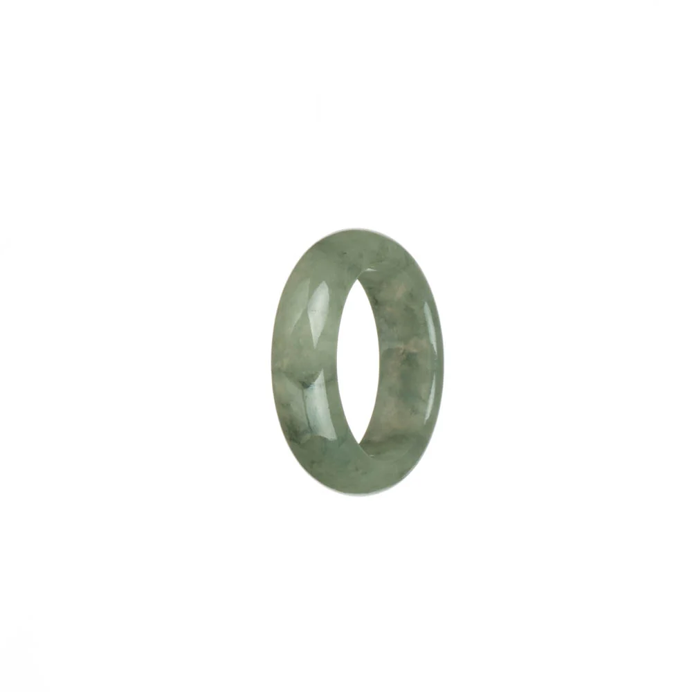 Certified Pale Green with Green Patterns Jade Ring - US 8 - Image 2
