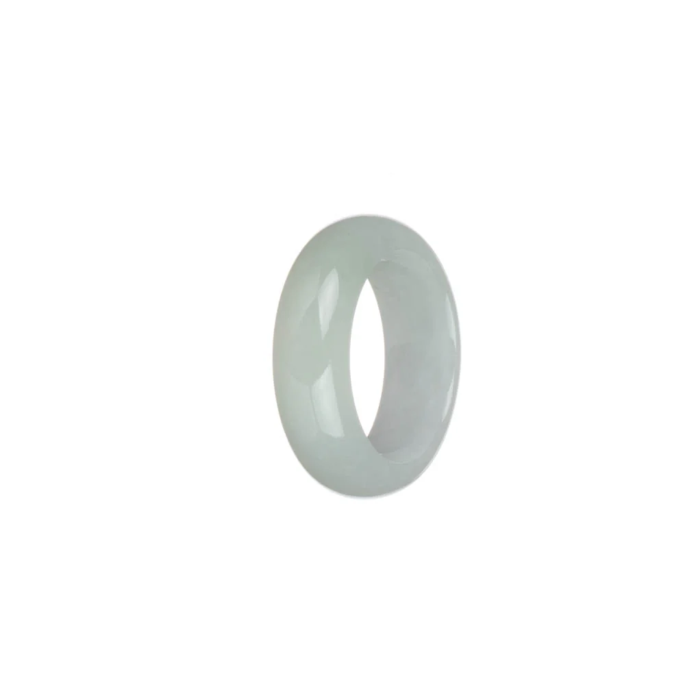 Authentic Pale Lavender and White Burmese Jade Ring - US 9.5