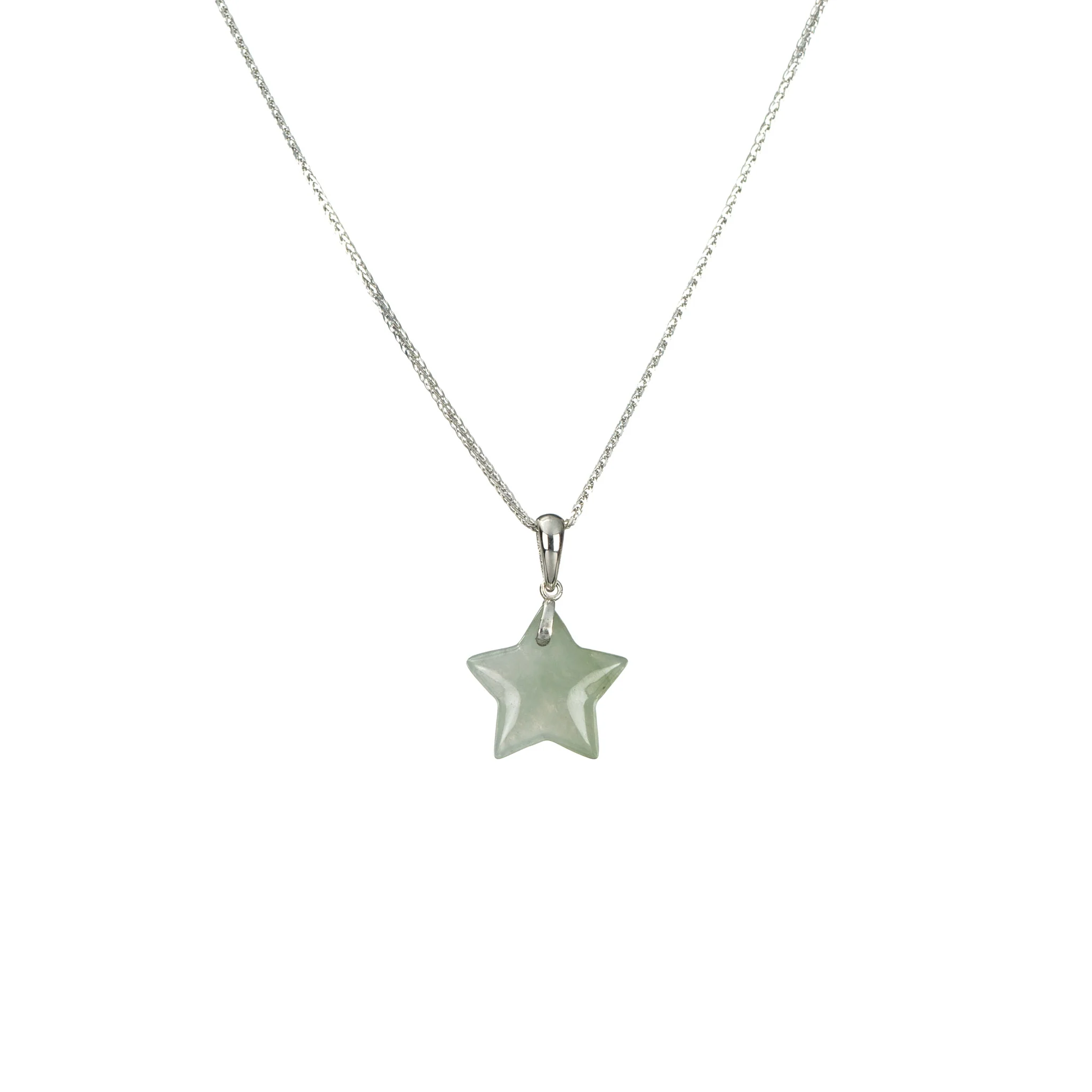 Petite Jadeite Jade Star Pendant - Real Burmese Jade