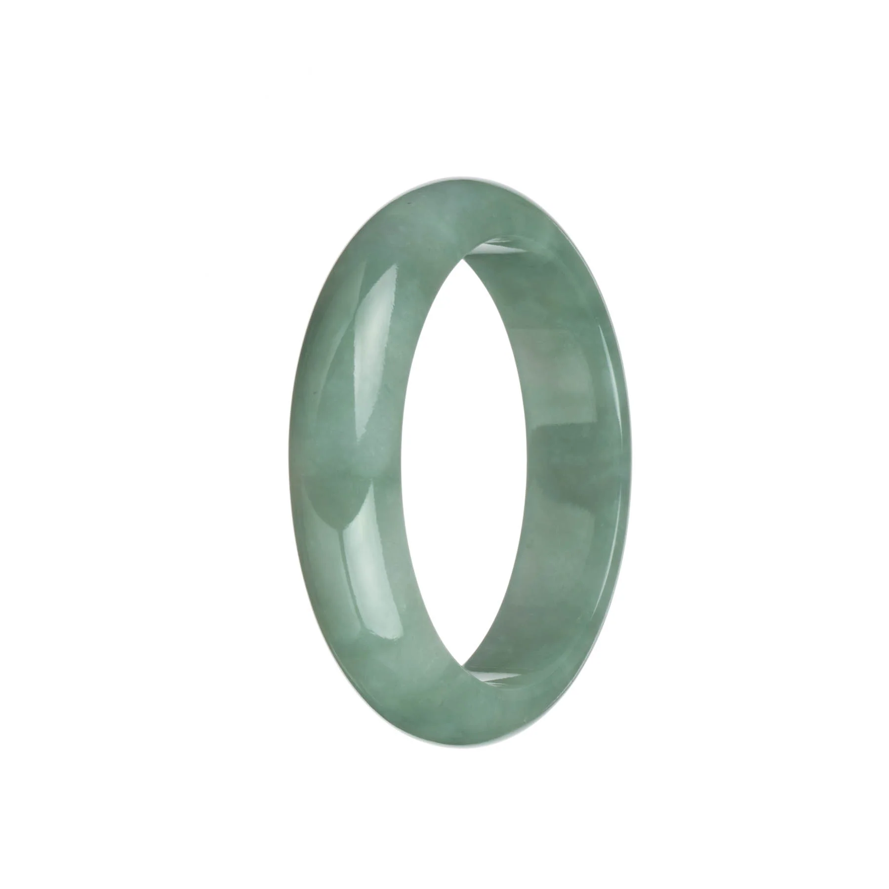 Real Grade A Green Burma Jade Bracelet - 58mm Half Moon - Image 3