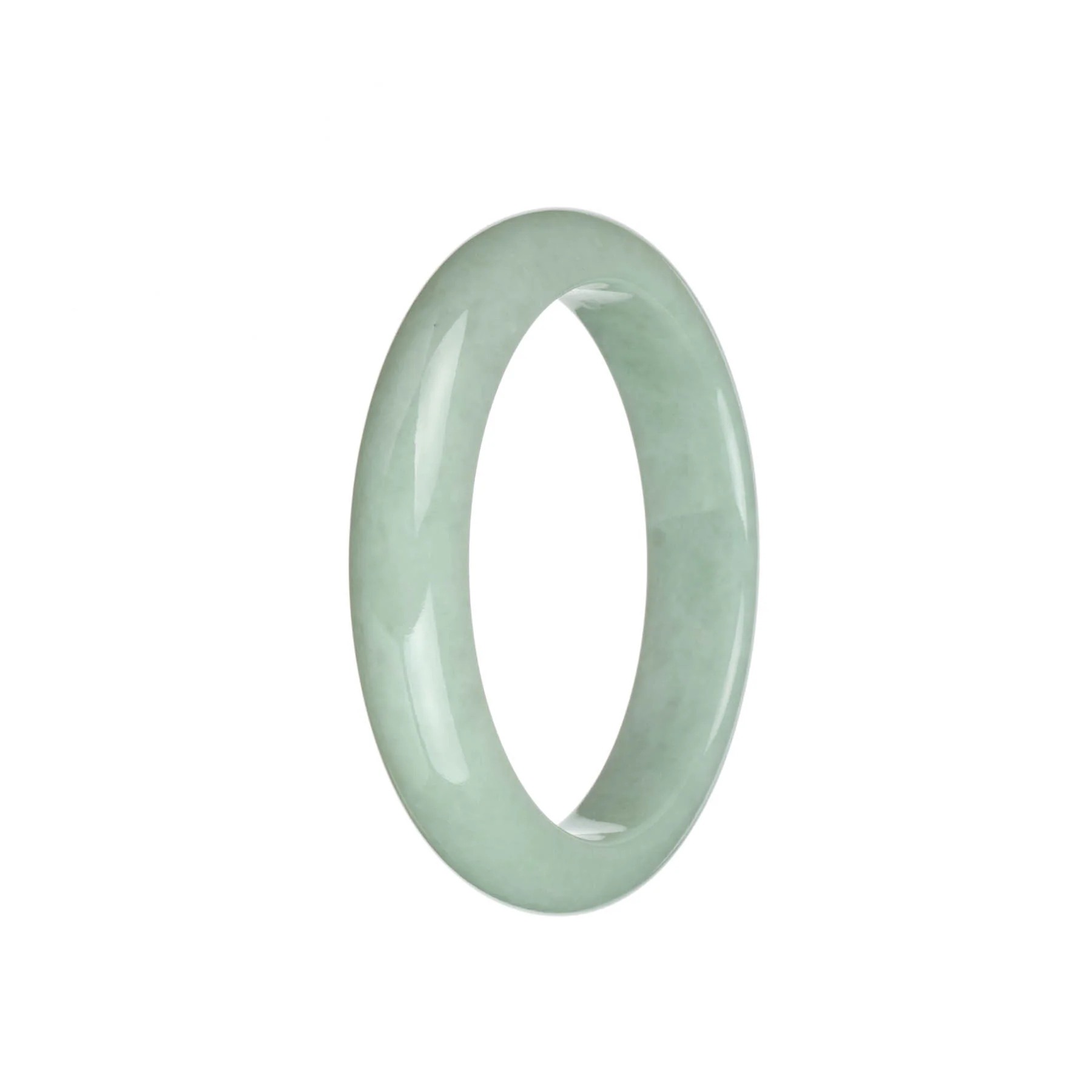 Real Grade A Light Green Jadeite Jade Bracelet - 58mm Half Moon