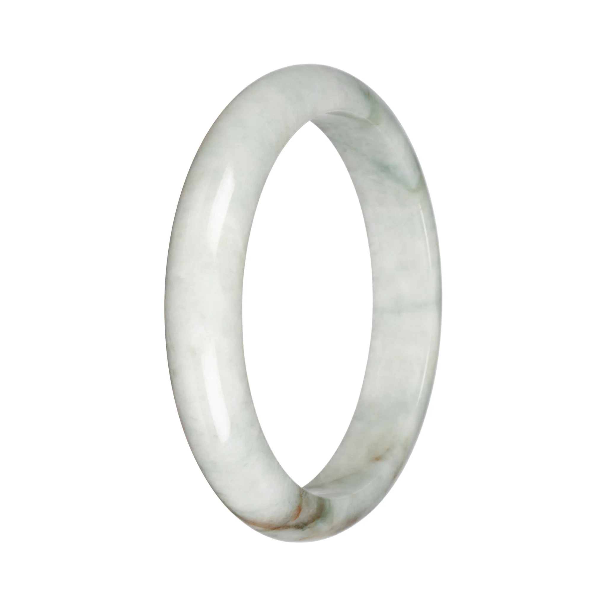Real Pale Green Jadeite Bangle - 68mm Half Moon