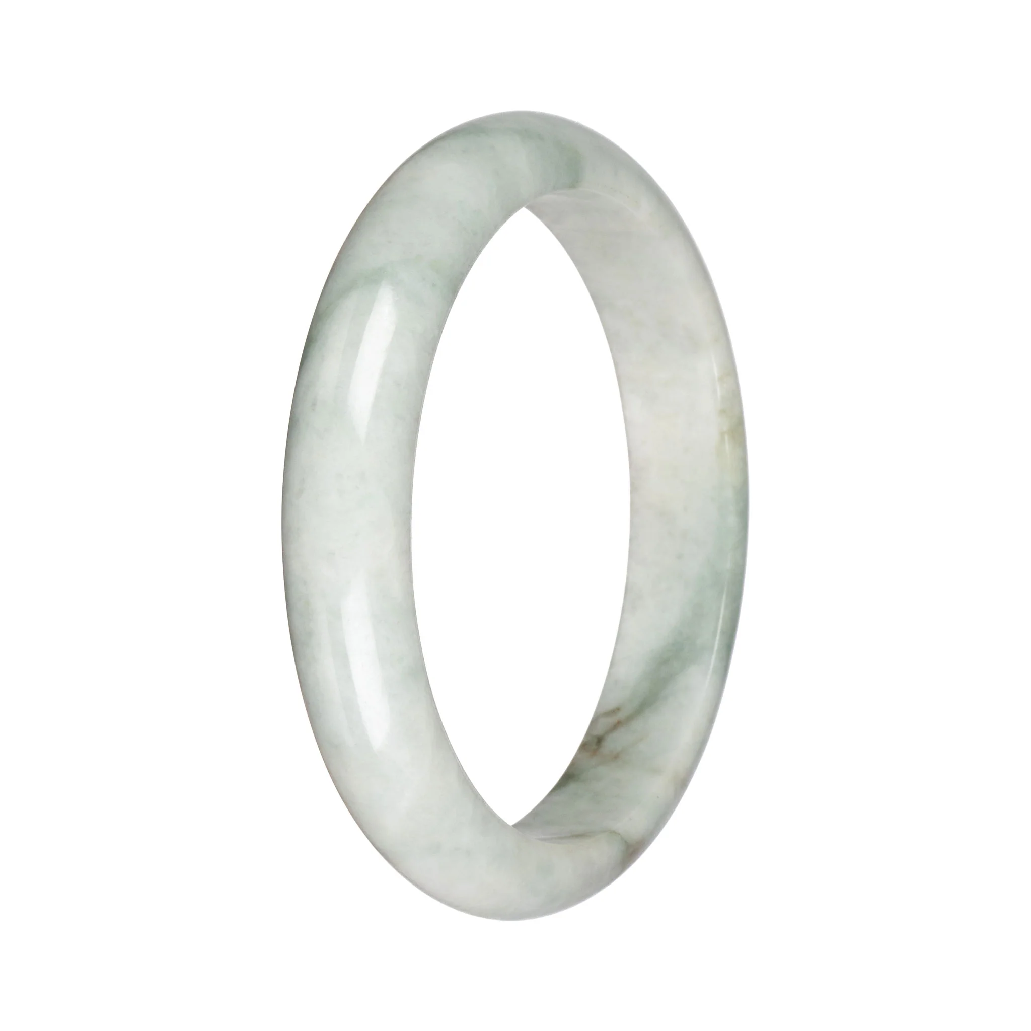 Real Pale Green Jadeite Bangle - 68mm Half Moon - Image 2