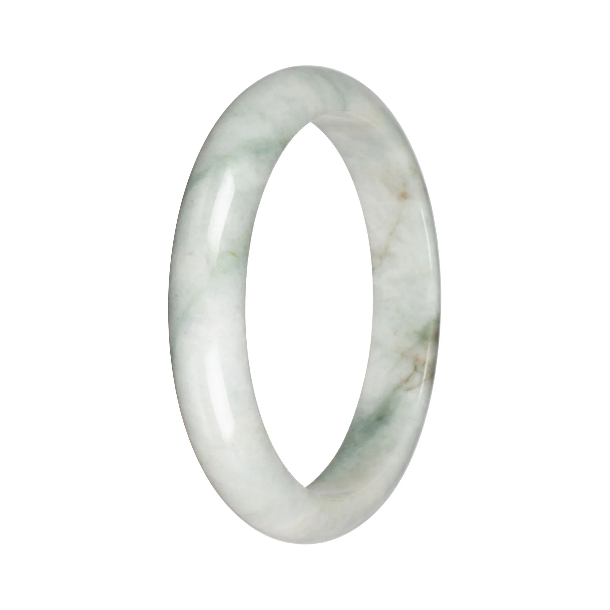 Real Pale Green Jadeite Bangle - 68mm Half Moon - Image 3