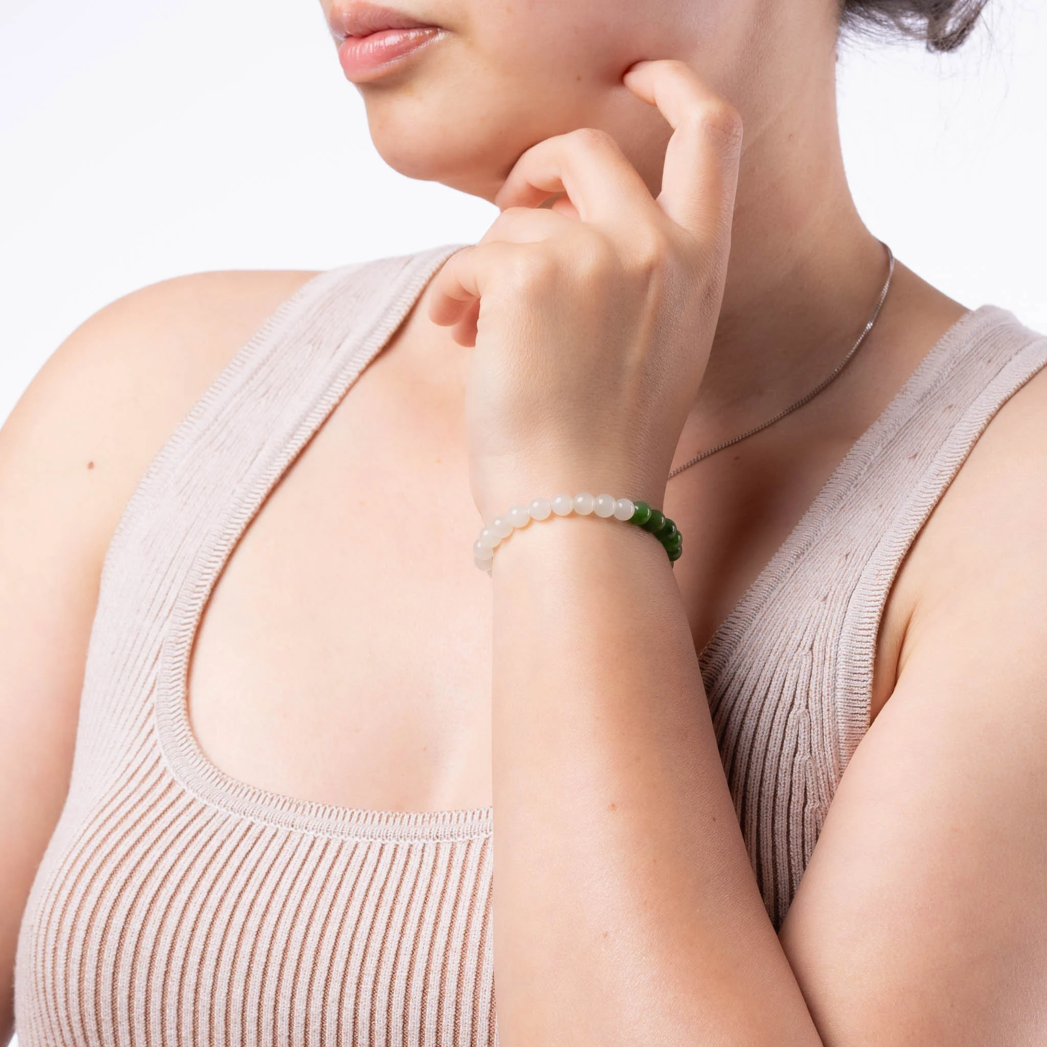 Sacred Balance Jade Bracelet with Natural Nephrite - Image 6
