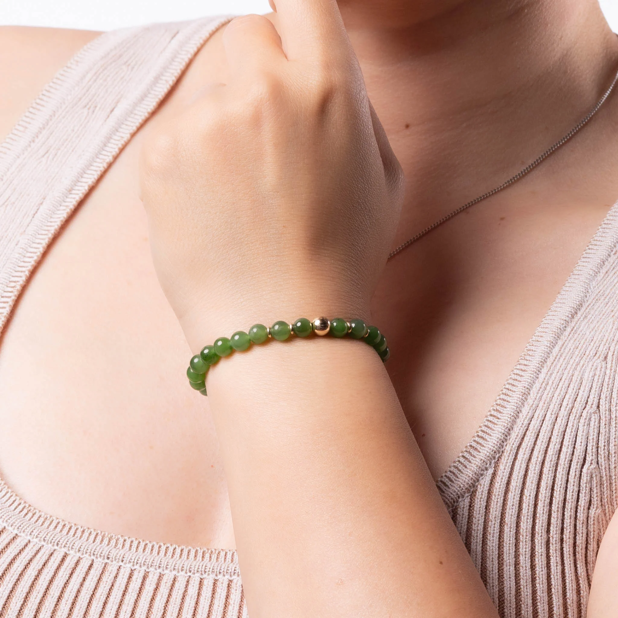 Tranquil Spirit Hetian Jade Bead Bracelet - Image 4