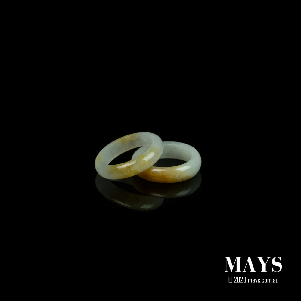 Tranquilliti White with Yellow Jadeite Jade Ring - Image 3