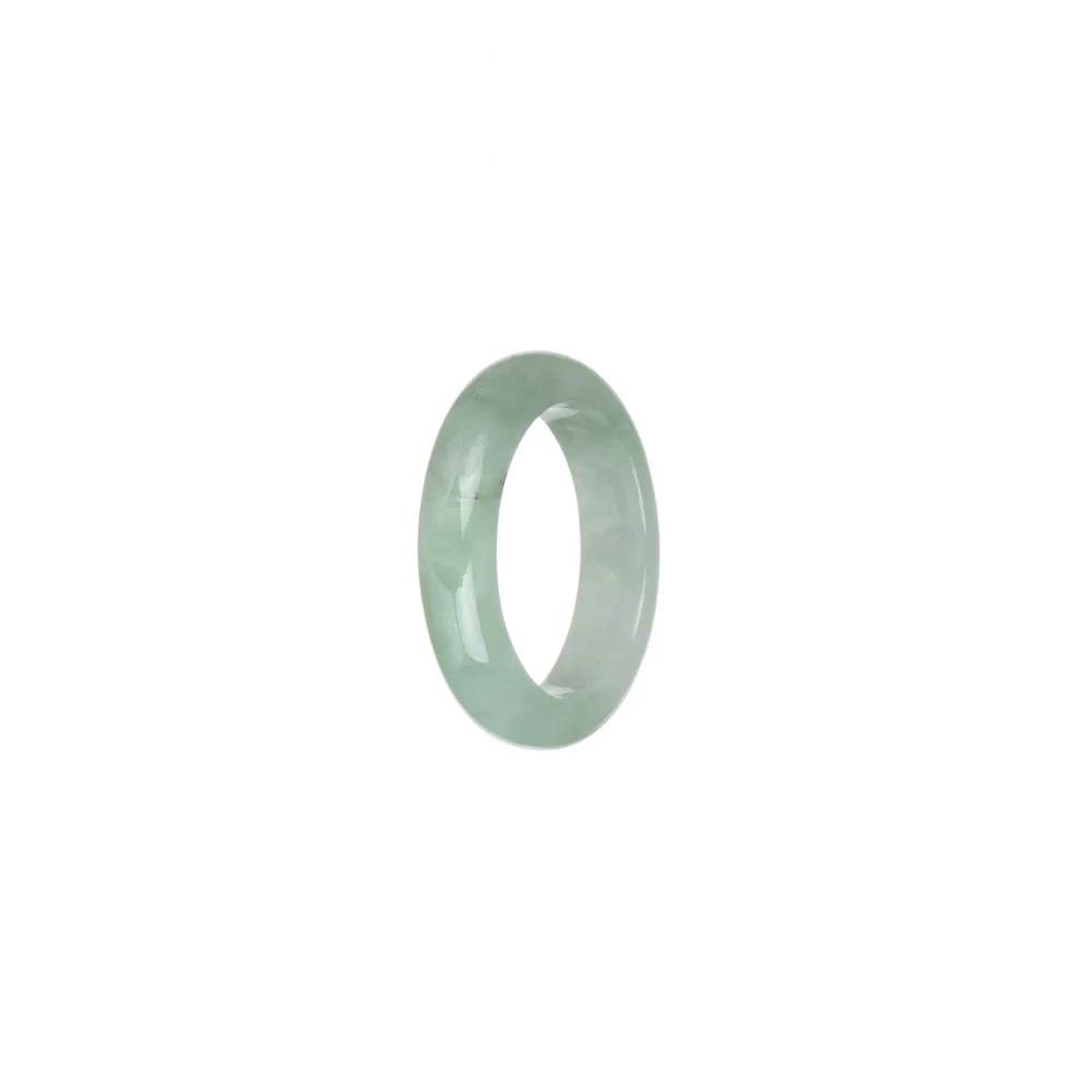 Authentic Translucent Light Green with White Jade Ring - US 7.25 - Image 3