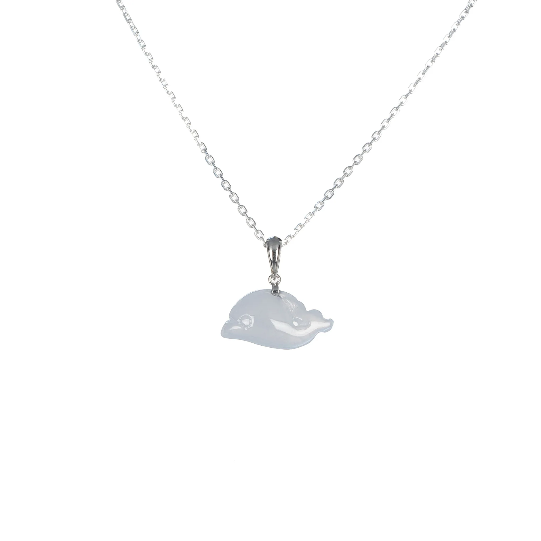 Tranquiliti Mini Dolphin Jade Necklace with 18K Gold - Image 2