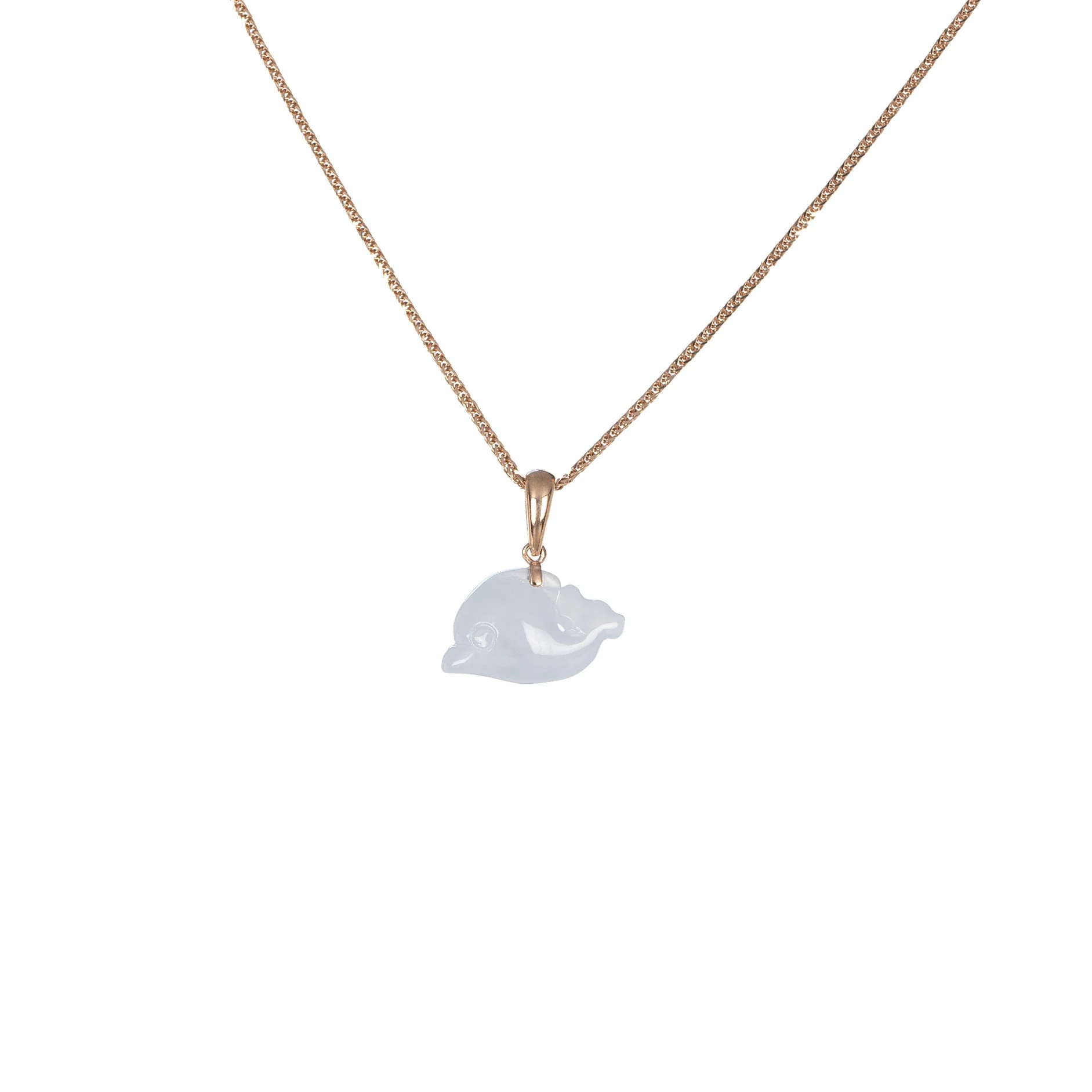 Tranquiliti Mini Dolphin Jade Necklace with 18K Gold - Image 3