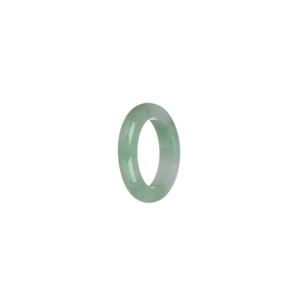 Certified White and Green Burma Jade Ring - US 4.5