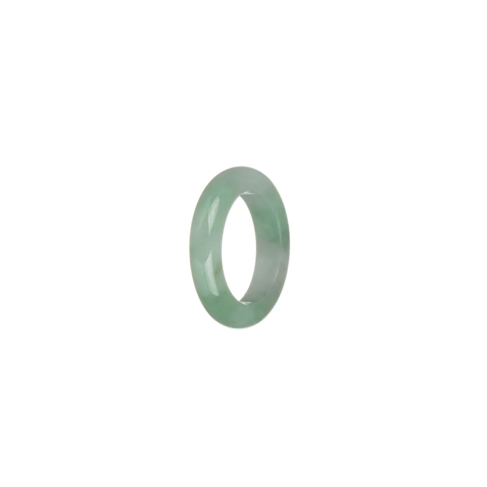 Certified White and Green Burma Jade Ring - US 4.5 - Image 2