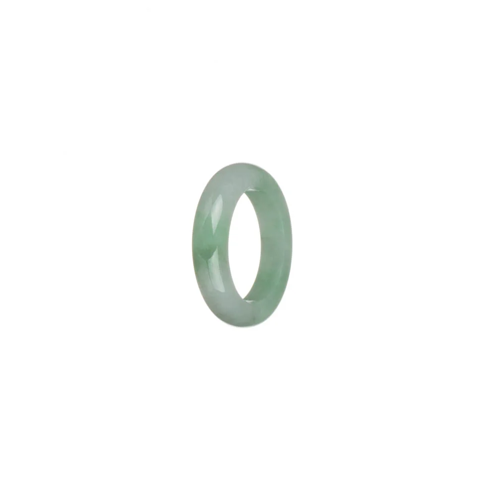 Certified White and Green Burma Jade Ring - US 4.5 - Image 3