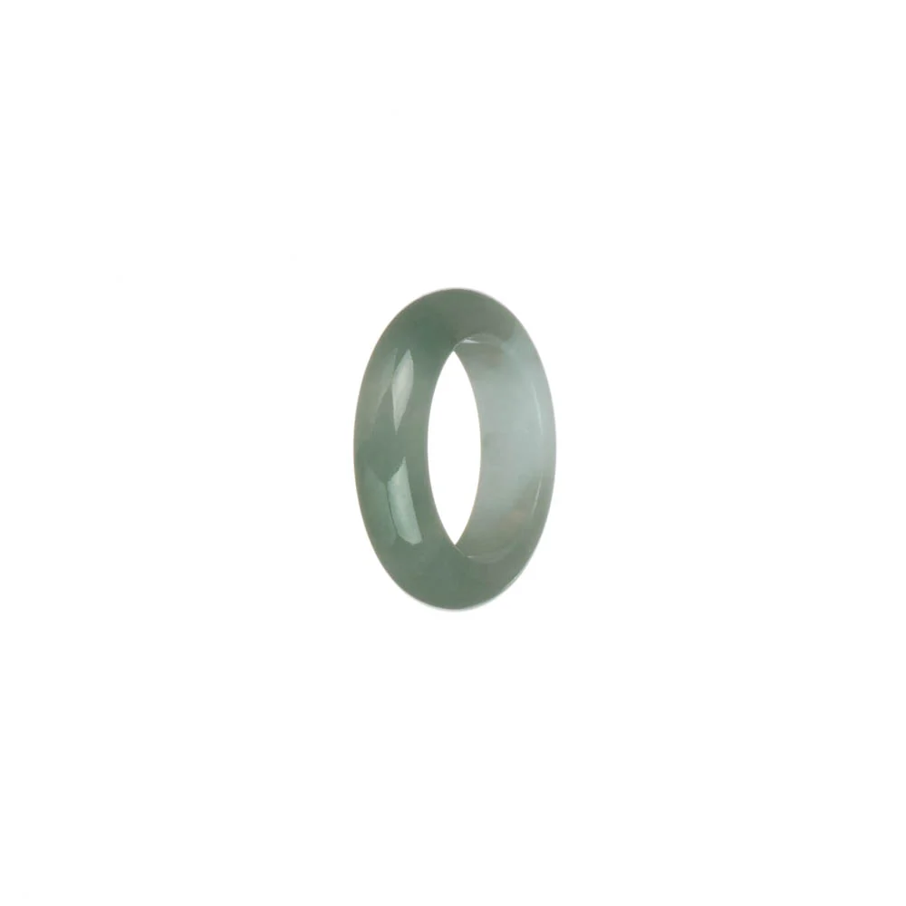 Genuine White and Light Green Burmese Jade Ring - US 5.5 - Image 3