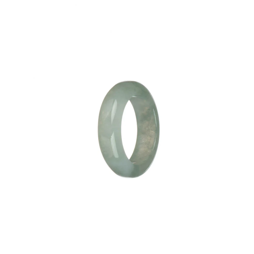 Certified White and Pale Green Burma Jade Ring - US 7.5