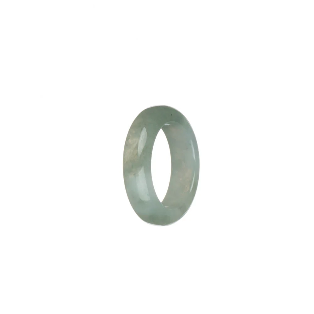 Certified White and Pale Green Burma Jade Ring - US 7.5 - Image 2