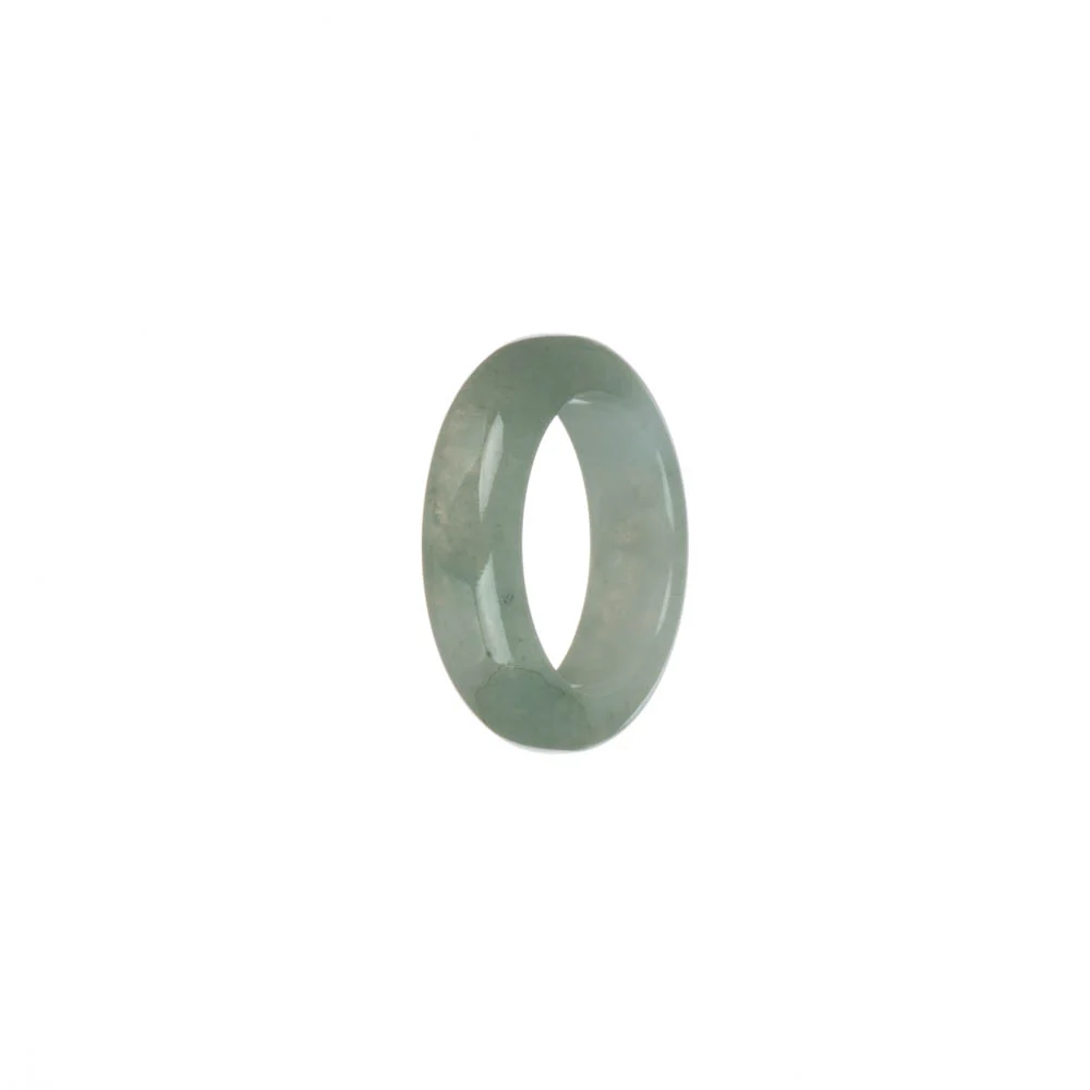 Certified White and Pale Green Burma Jade Ring - US 7.5 - Image 3