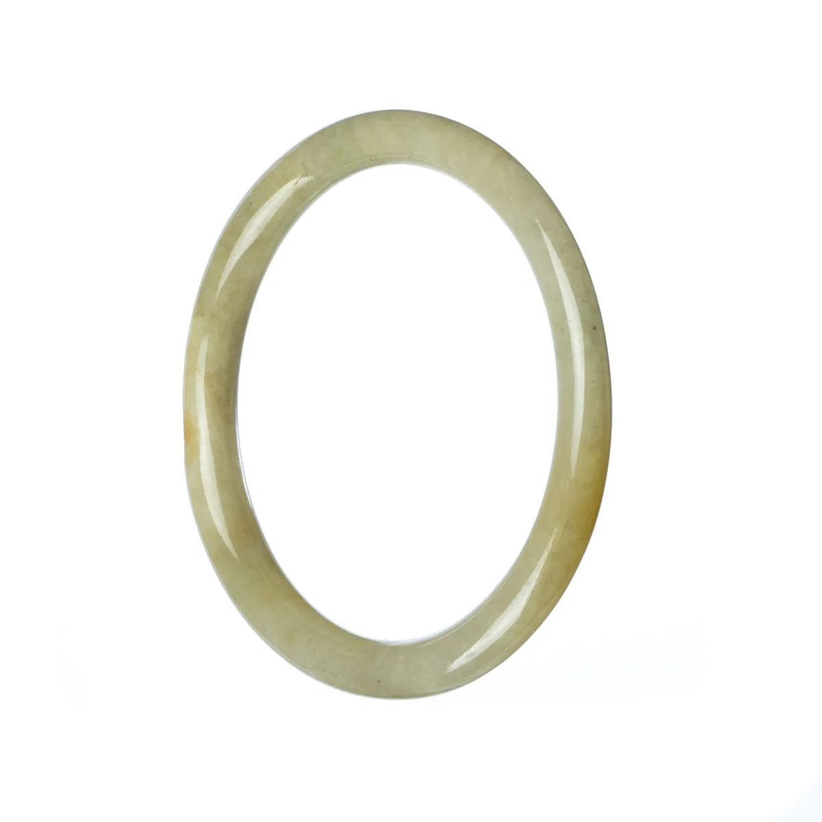 Certified Grade A White Brown Jadeite Bracelet - 58mm Petite - Image 2