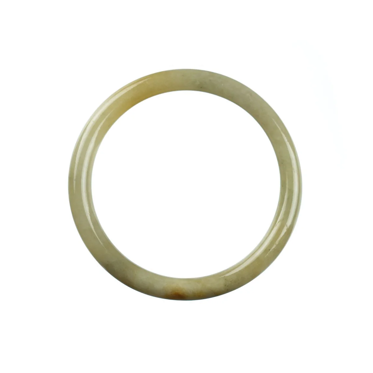 Certified Grade A White Brown Jadeite Bracelet - 58mm Petite - Image 3
