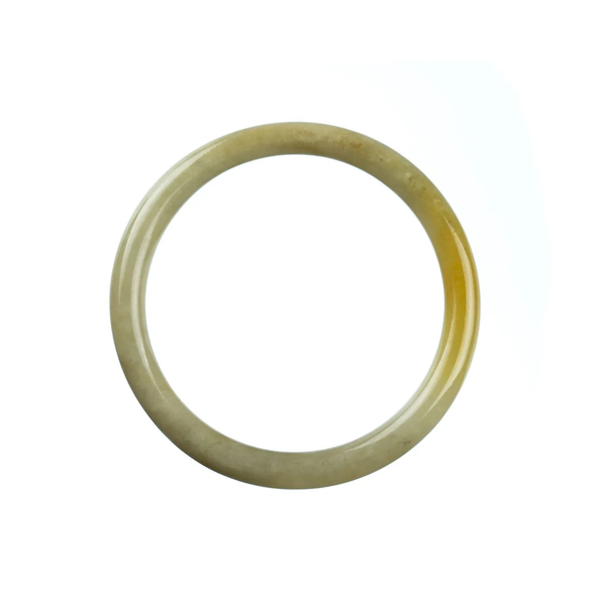 Certified Grade A White Brown Jadeite Bracelet - 58mm Petite - Image 4