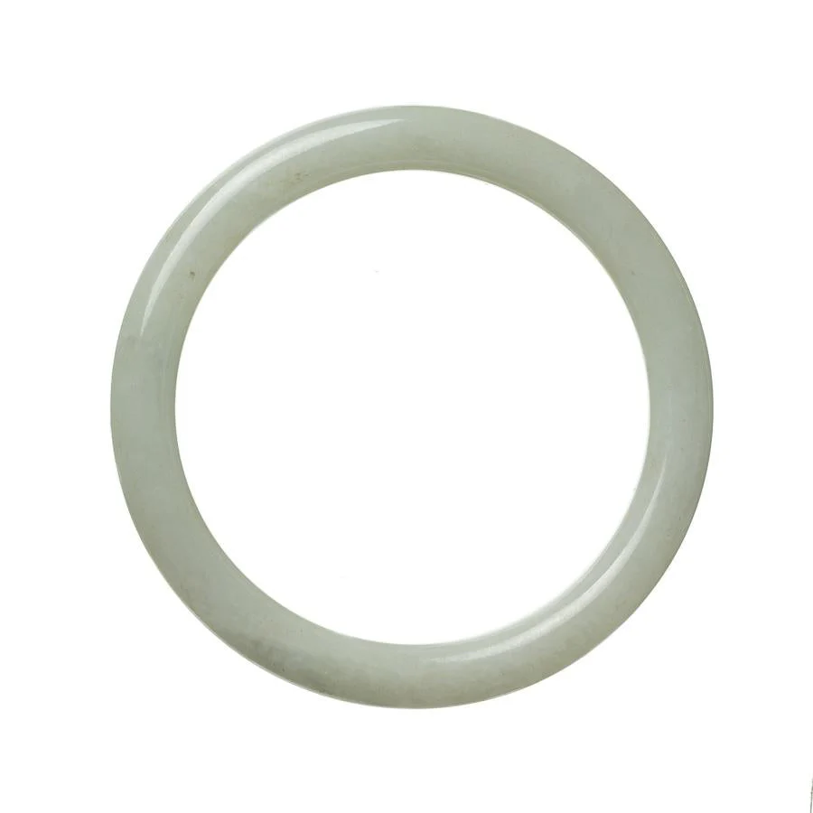 Genuine Type A White Burmese Jade Bangle Bracelet - 59mm Round - Image 3