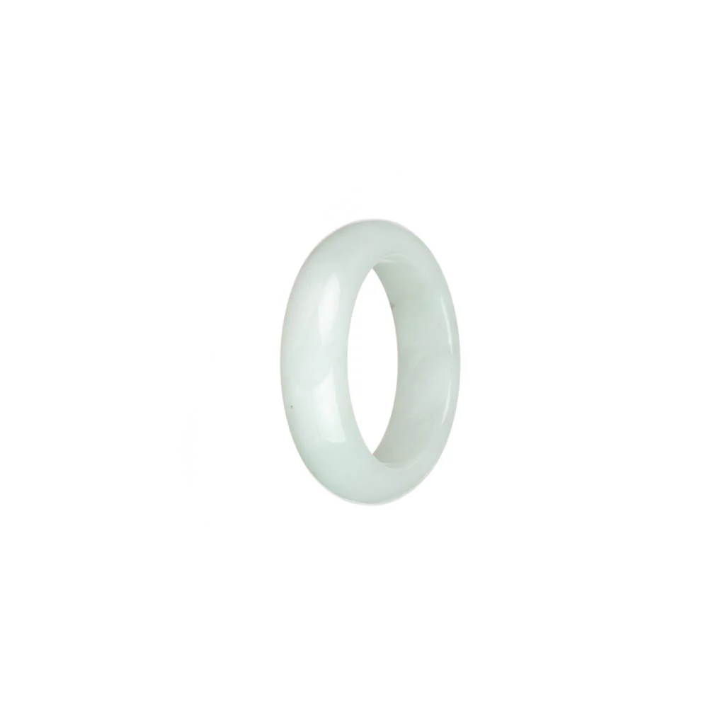 Certified White Burmese Jade Band - US 9.75