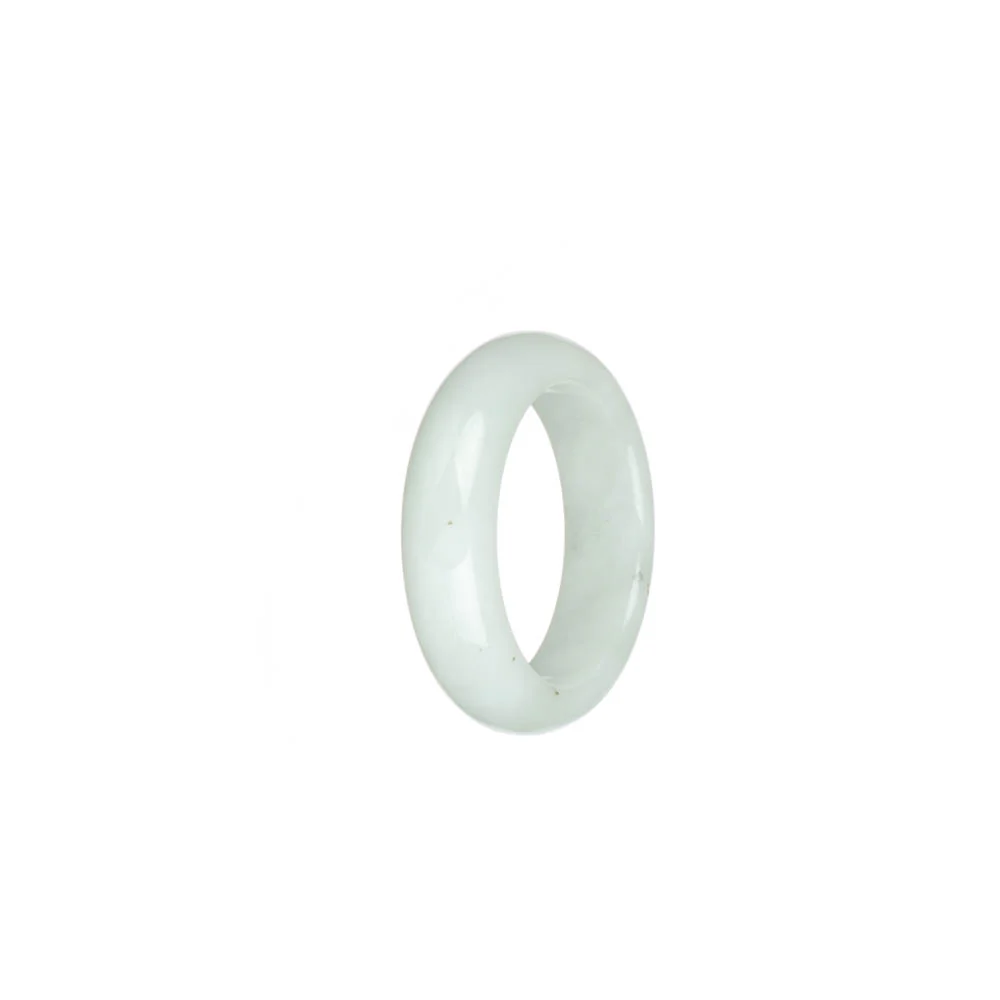 Certified White Burmese Jade Band - US 9.75 - Image 2