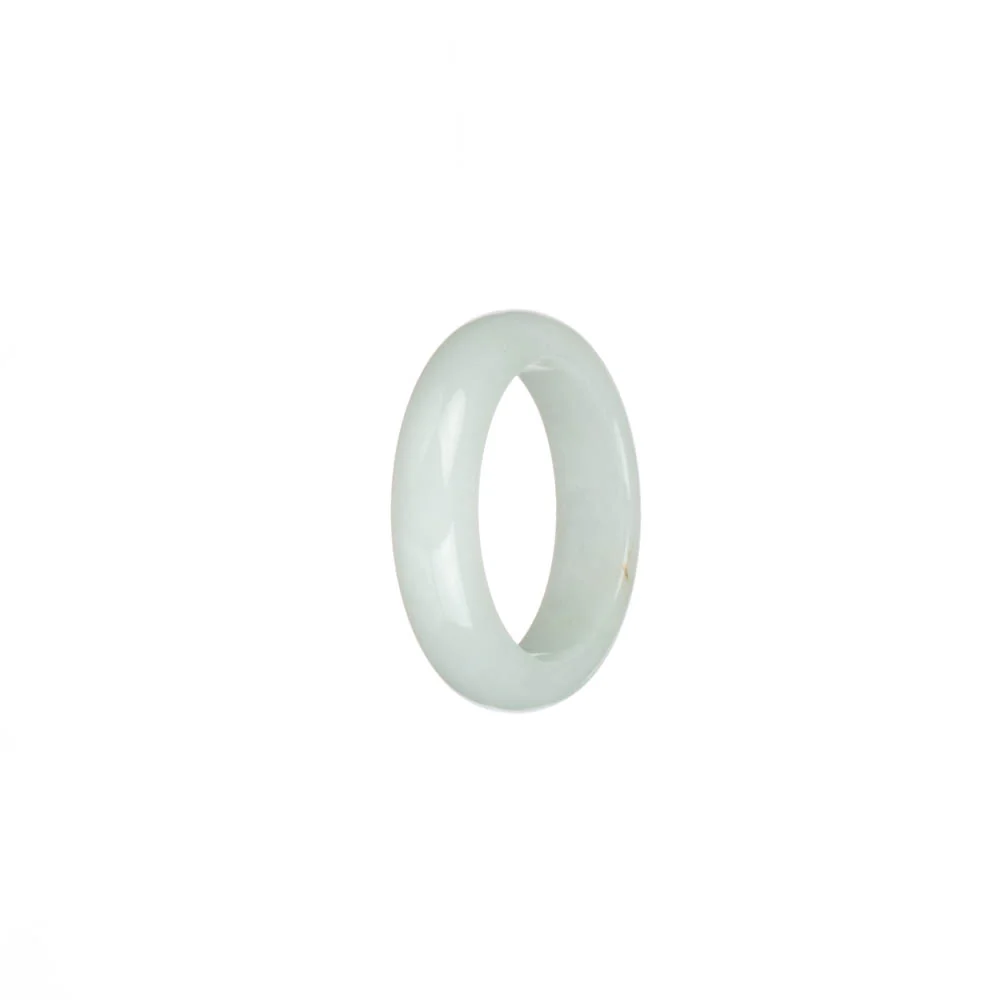 Authentic White Burmese Jade Ring - US 9.5