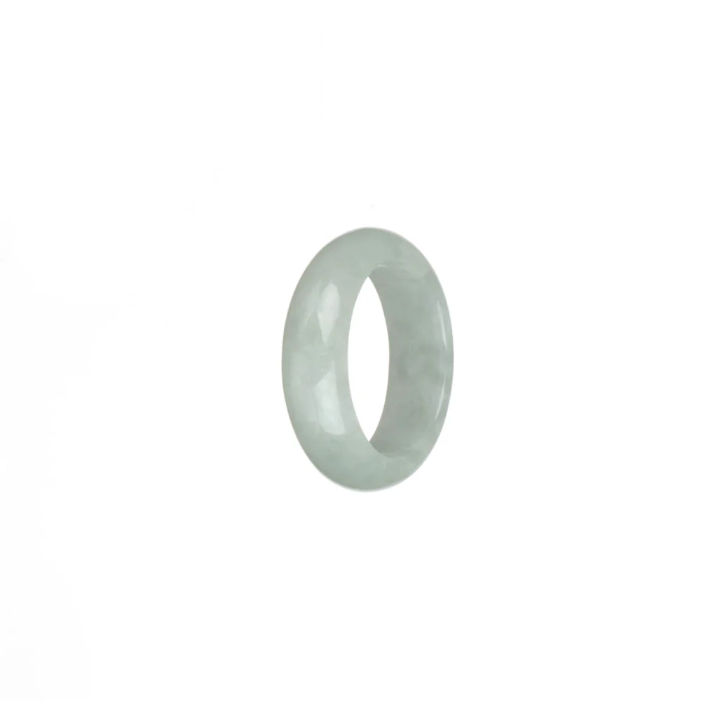 Genuine White Burma Jade Ring  - US 8