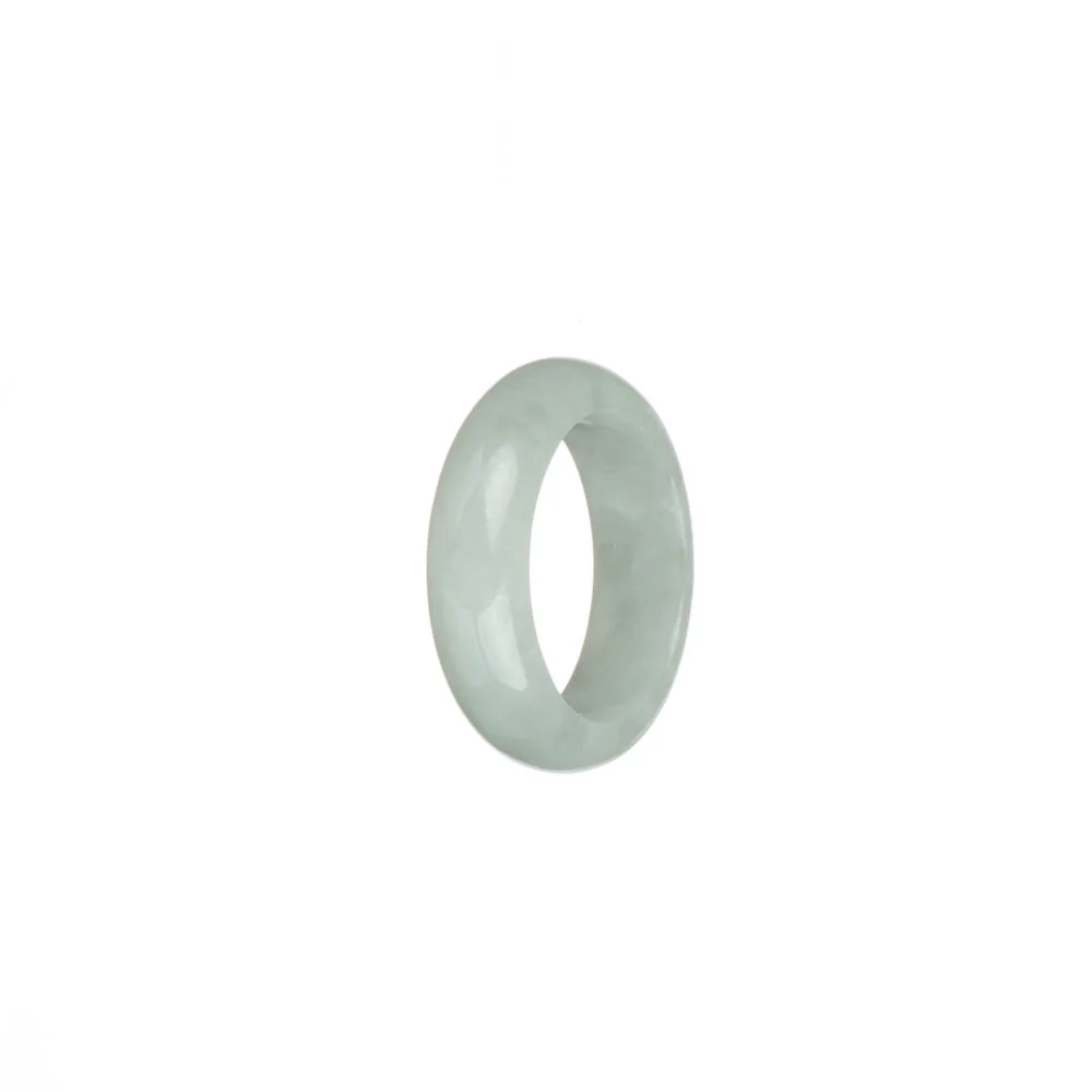Genuine White Burma Jade Ring  - US 8 - Image 2