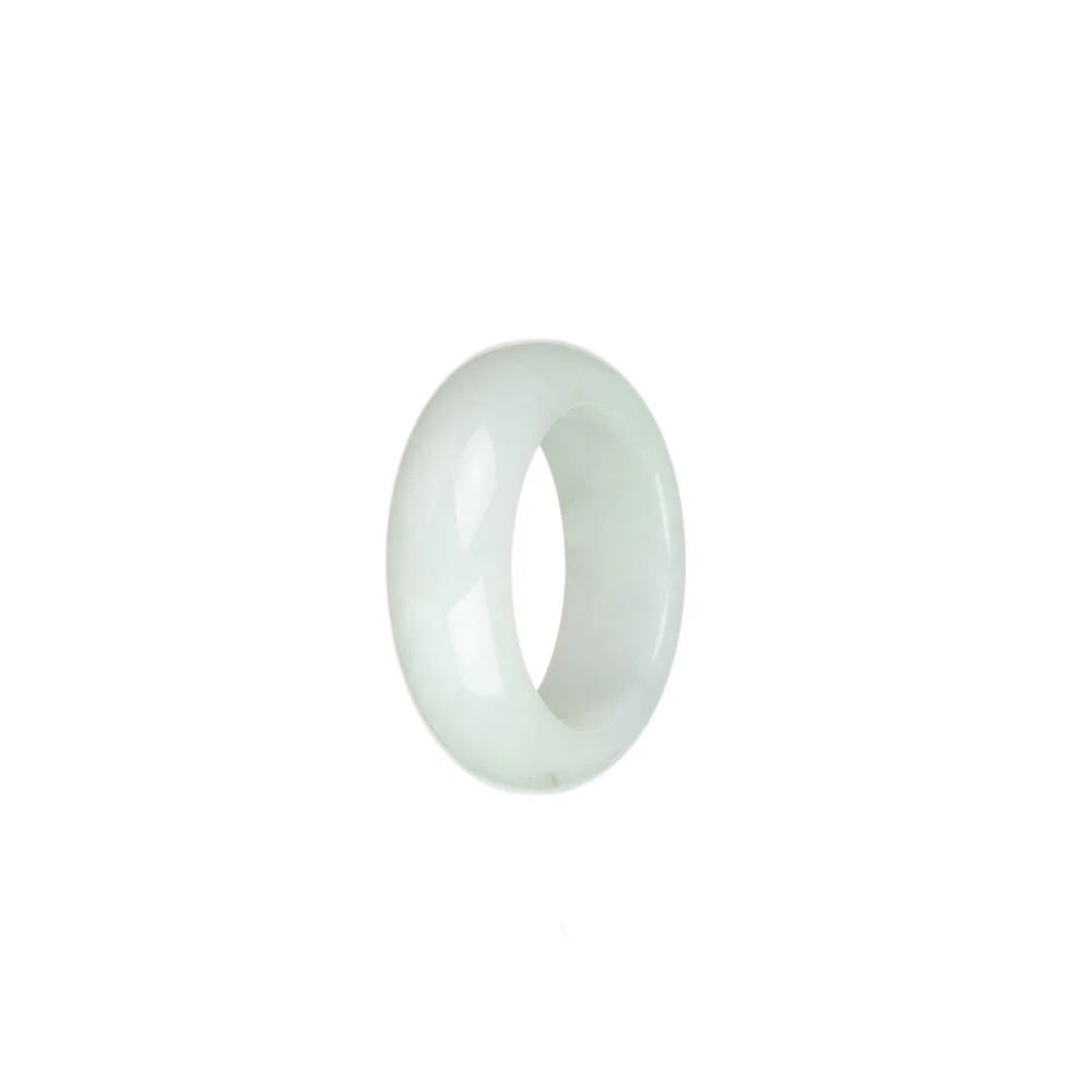Certified White Burma Jade Ring - US 9.25 - Image 2