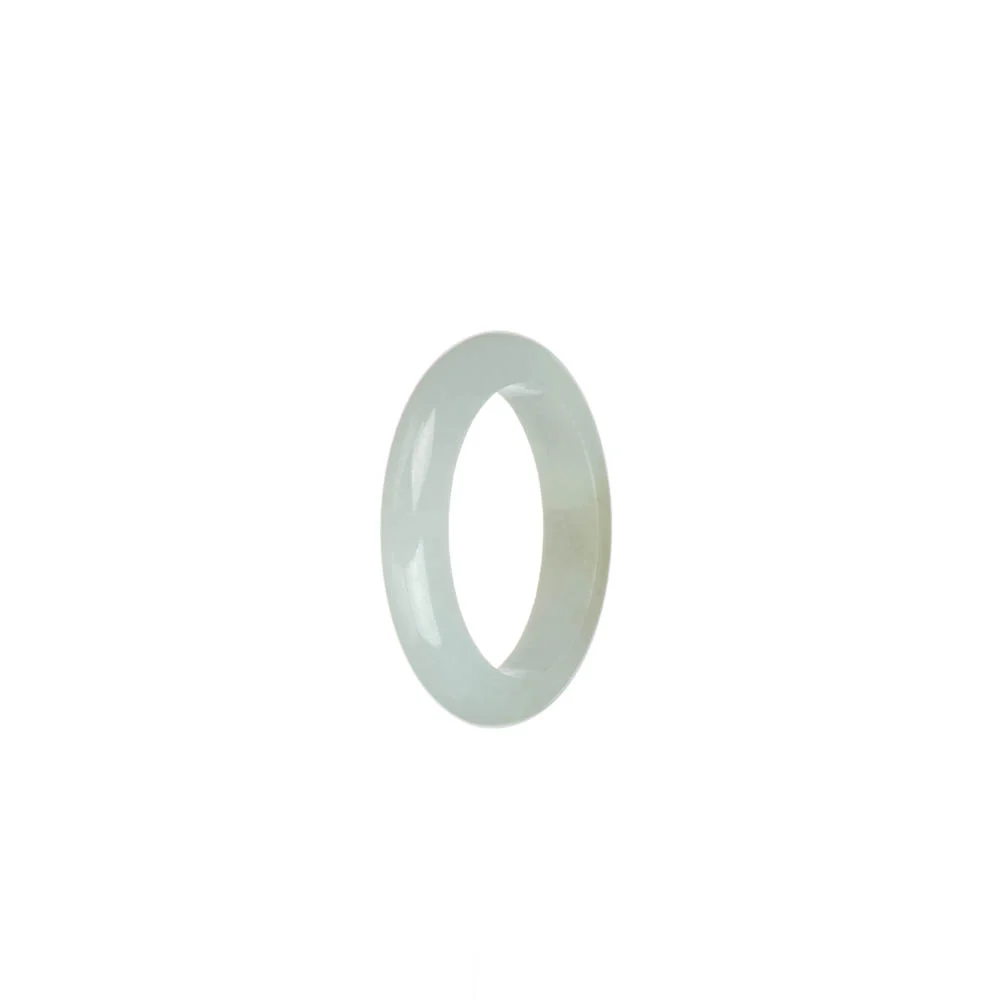 Certified White Burma Jade Band - US 9.5