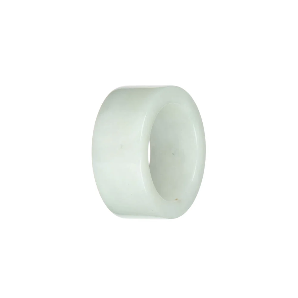Real White Jadeite Jade Band - US 12 - Image 2