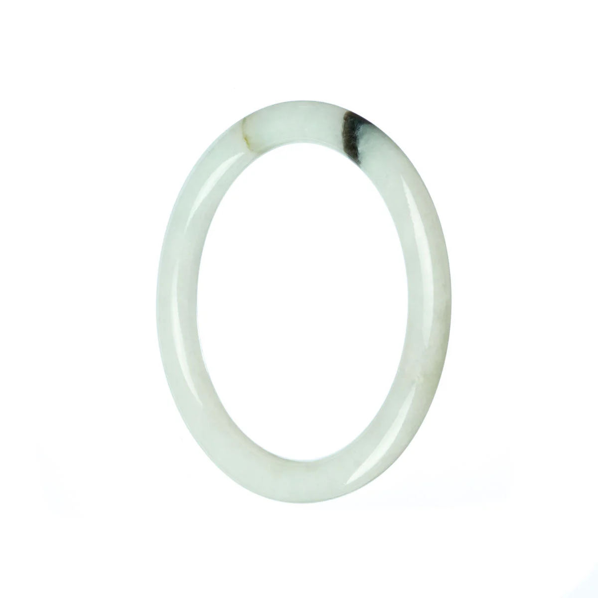 Real Grade A White Jadeite Jade Bangle Bracelet - 53mm Petite Round