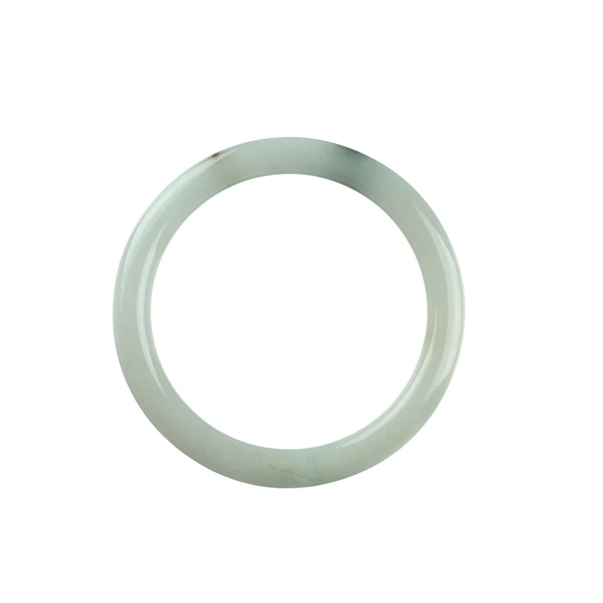 Real Grade A White Jadeite Jade Bangle Bracelet - 53mm Petite Round - Image 3