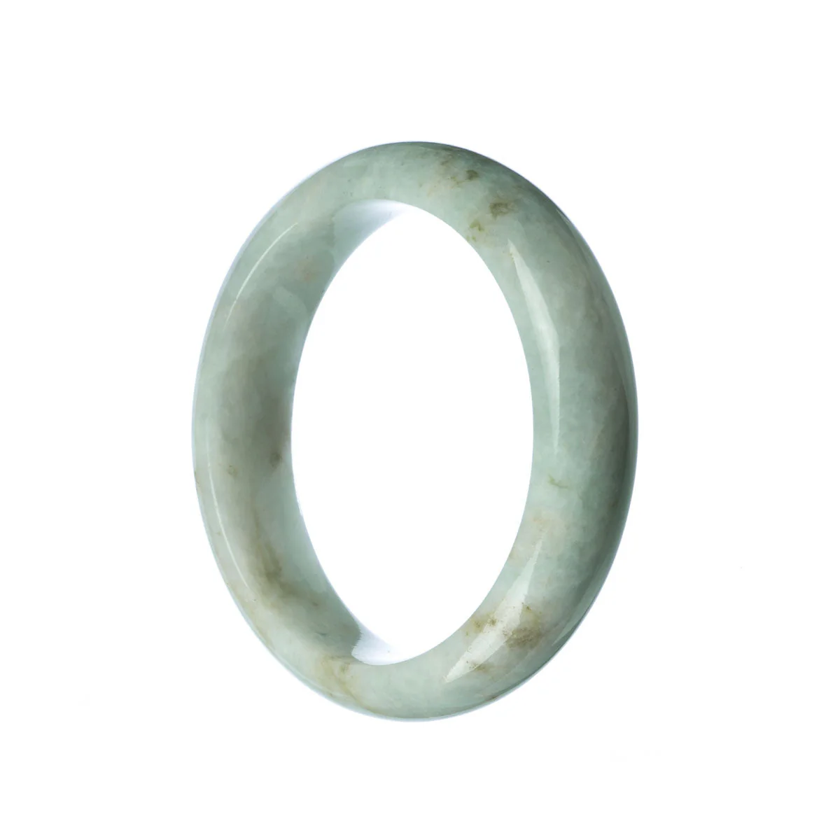 Authentic Natural White Traditional Jade Bangle Bracelet - 57mm Round