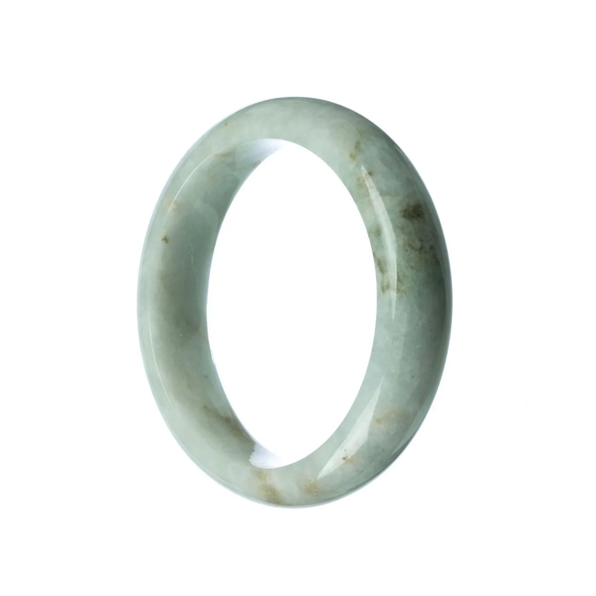 Authentic Natural White Traditional Jade Bangle Bracelet - 57mm Round - Image 2