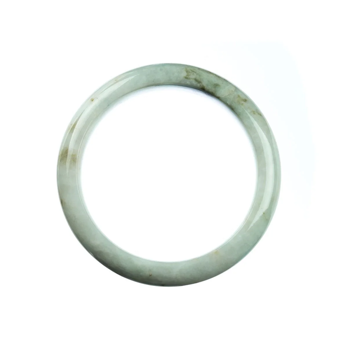 Authentic Natural White Traditional Jade Bangle Bracelet - 57mm Round - Image 3